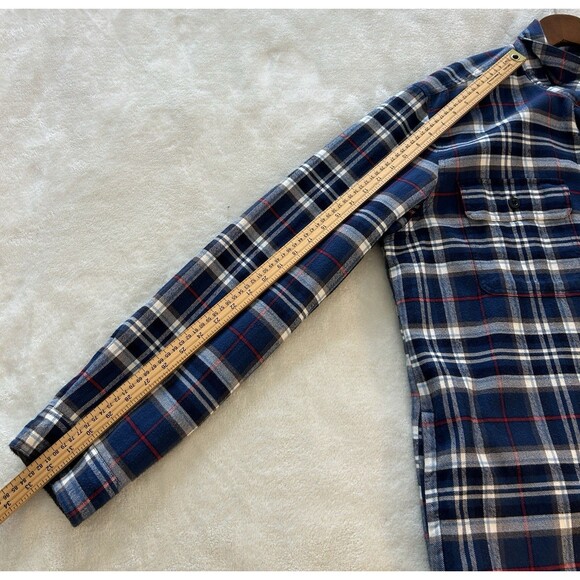 LL Bean Men Shirt Large Tall Sherpa Lined Flannel Traditional Fit Jacket Shacket - Picture 10 of 12